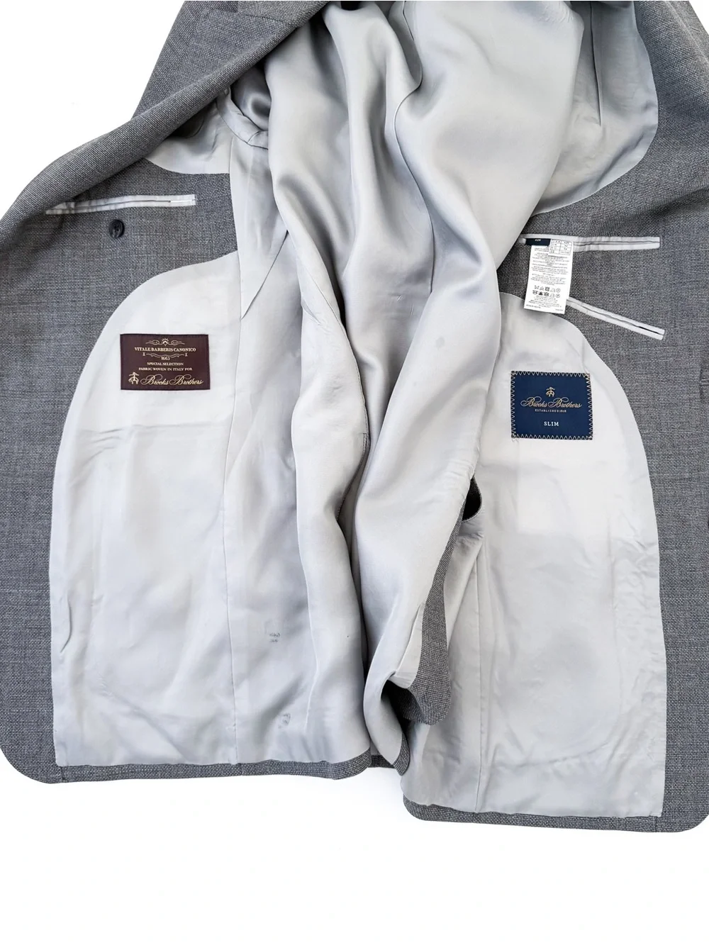 Brooks Brothers Slim Men's Gray Hopsack Blazer Italian Wool 42R Sport Coat
